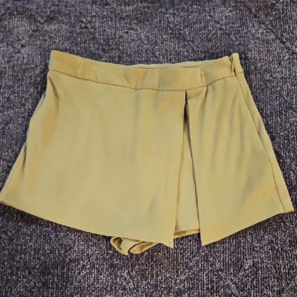Forever 21 Green Skort with Asymmetrical Wrap